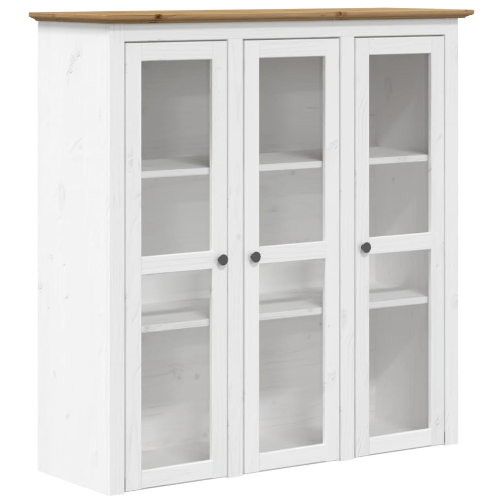 skænk BODO 115,5x43x200,5 cm massivt fyrretræ hvid og brun