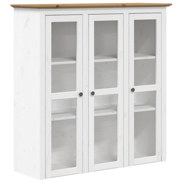skænk BODO 115,5x43x200,5 cm massivt fyrretræ hvid og brun