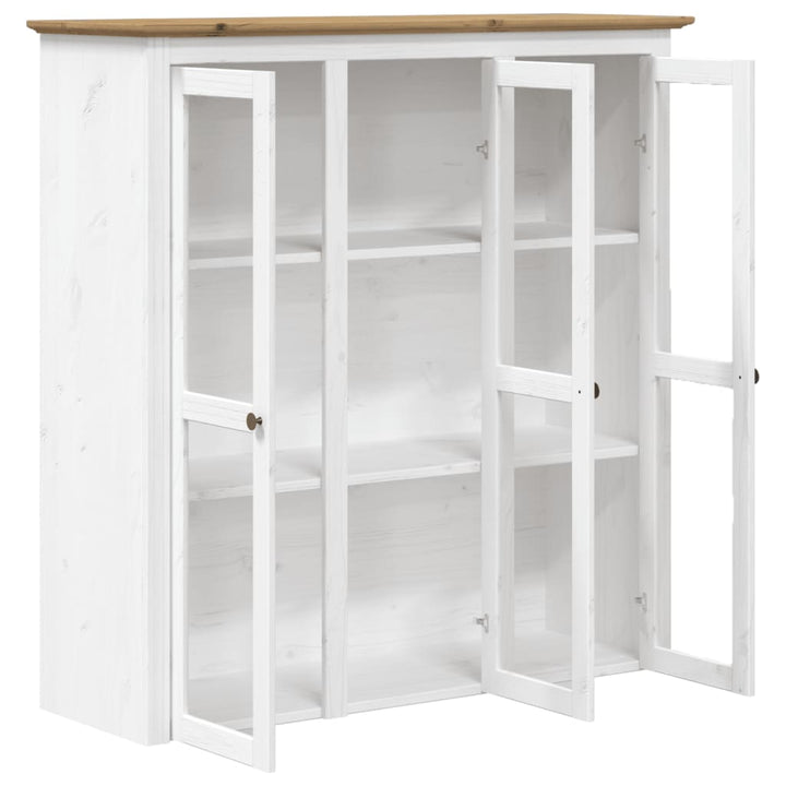 skænk BODO 115,5x43x200,5 cm massivt fyrretræ hvid og brun