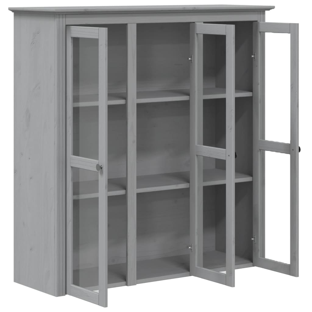skænk BODO 115,5x43x200,5 cm massivt fyrretræ grå