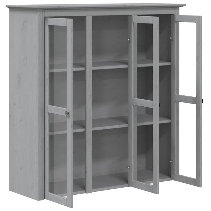 skænk BODO 115,5x43x200,5 cm massivt fyrretræ grå