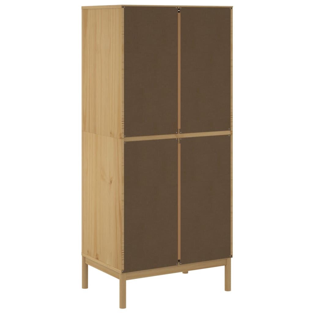 klædeskab FLORO 77x53x171 cm massivt fyrretræ gyldenbrun
