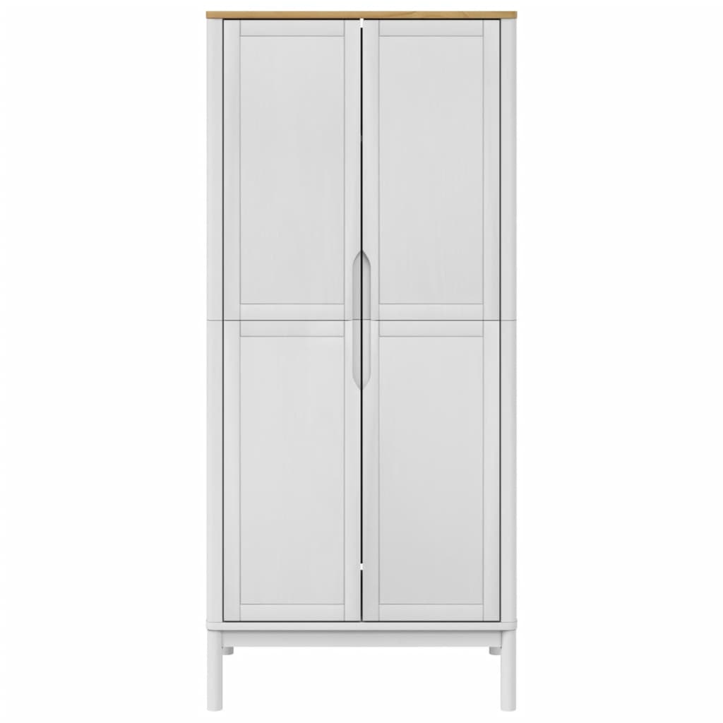 klædeskab FLORO 77x53x171 cm massivt fyrretræ hvid