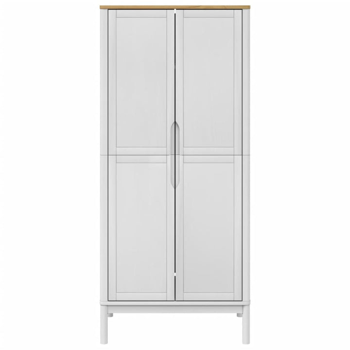 klædeskab FLORO 77x53x171 cm massivt fyrretræ hvid