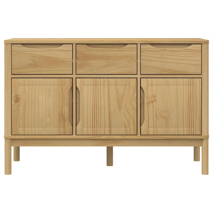 skænk FLORO 114x43x74 cm massivt fyrretræ gyldenbrun