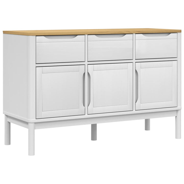 skænk FLORO 114x43x74 cm massivt fyrretræ hvid
