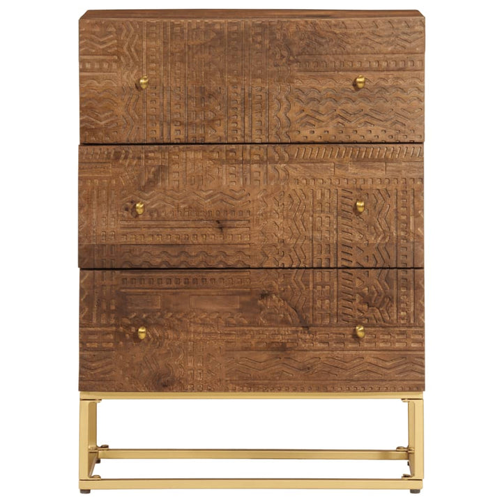 kommode 55x30x76 cm massivt mangotræ og jern