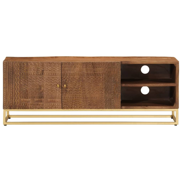 tv-bord 110x30x40 cm massivt mangotræ og jern