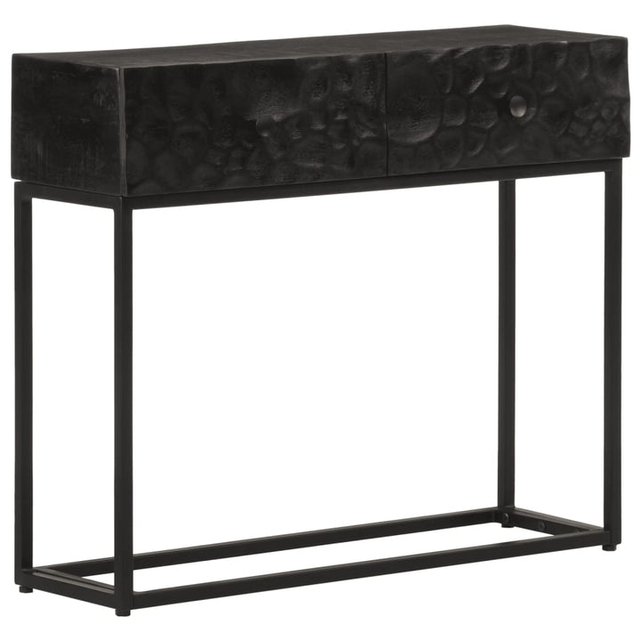 konsolbord 90x30x76 cm massivt mangotræ og jern sort