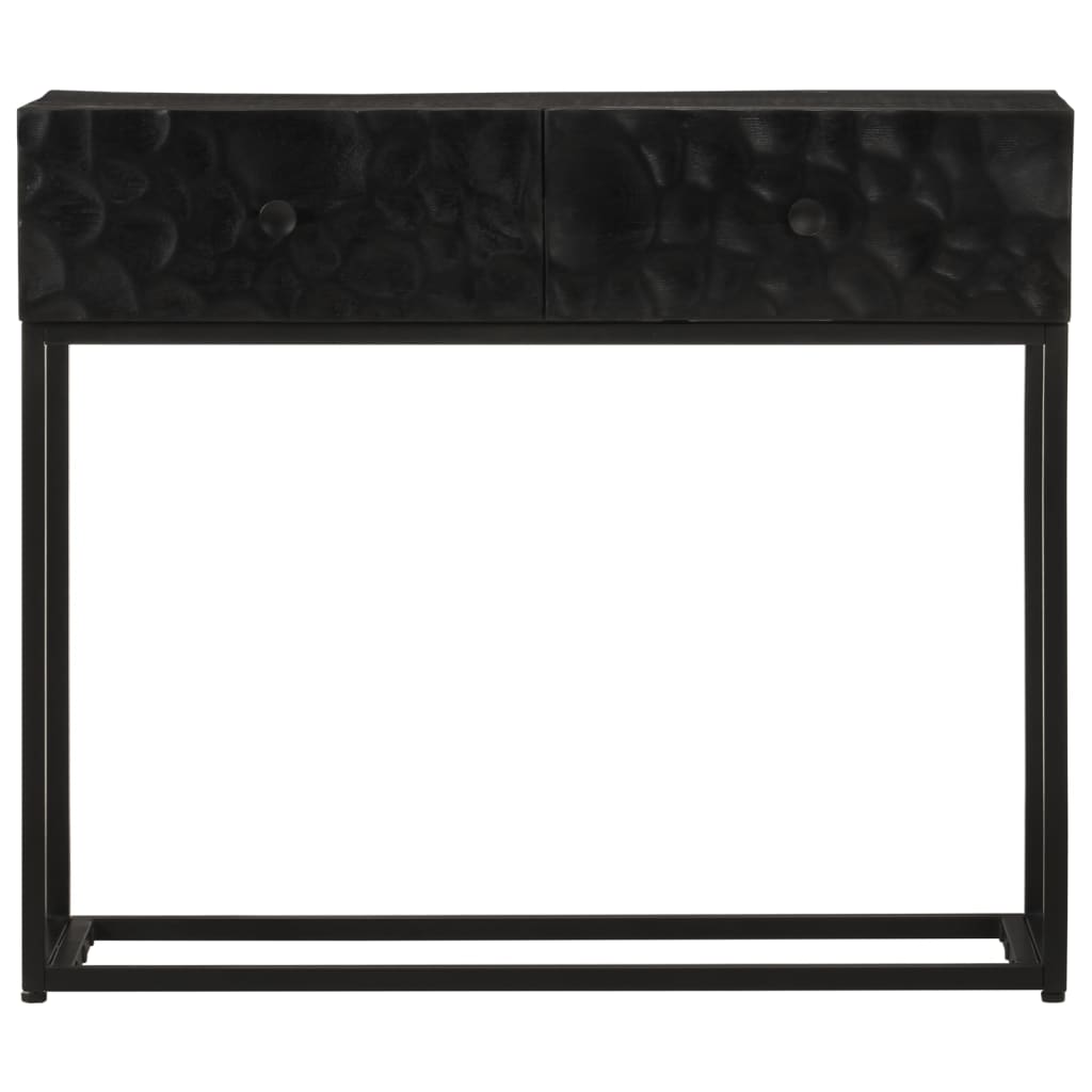 konsolbord 90x30x76 cm massivt mangotræ og jern sort