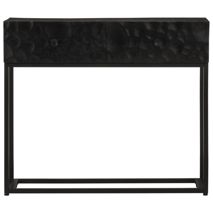 konsolbord 90x30x76 cm massivt mangotræ og jern sort