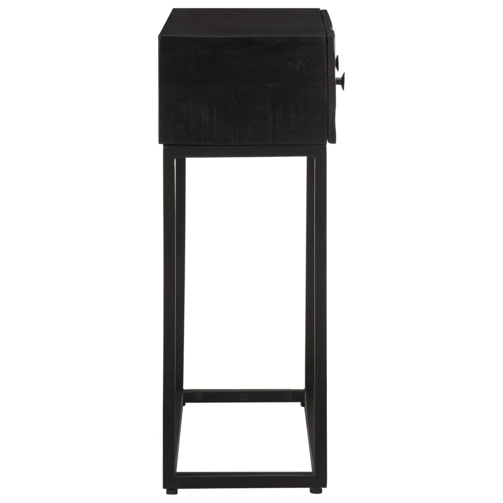 konsolbord 90x30x76 cm massivt mangotræ og jern sort