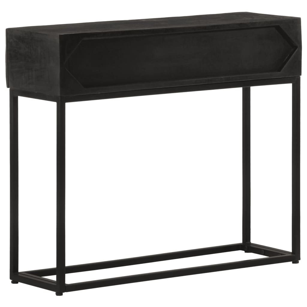 konsolbord 90x30x76 cm massivt mangotræ og jern sort