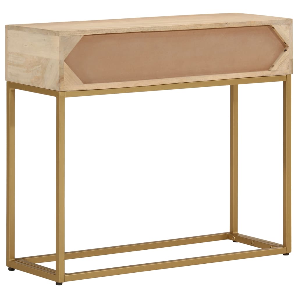 konsolbord 90x30x76 cm massivt mangotræ og jern