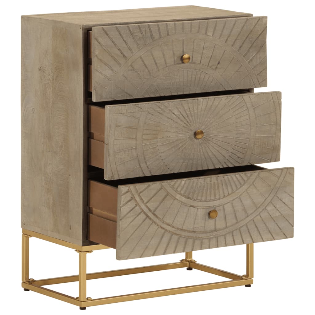 kommode 55x30x76 cm massivt mangotræ og jern