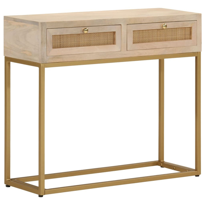 konsolbord 90x30x76 cm massivt mangotræ og jern