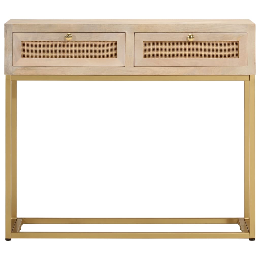 konsolbord 90x30x76 cm massivt mangotræ og jern