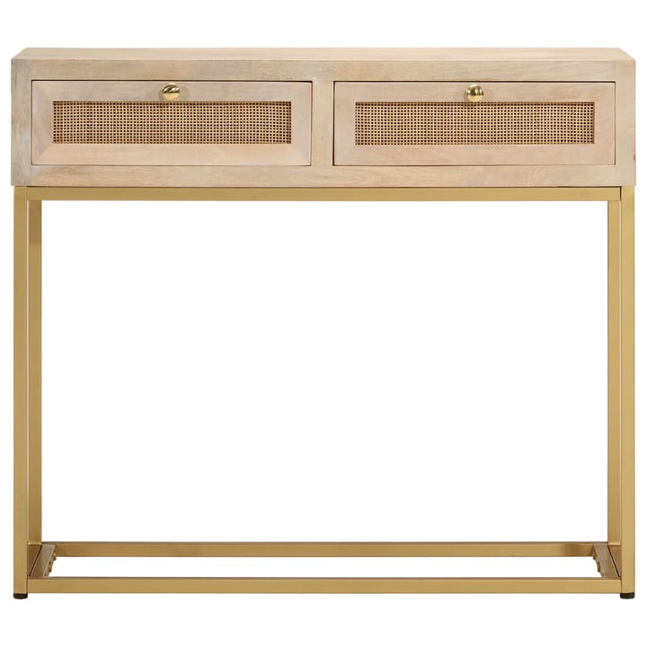 konsolbord 90x30x76 cm massivt mangotræ og jern