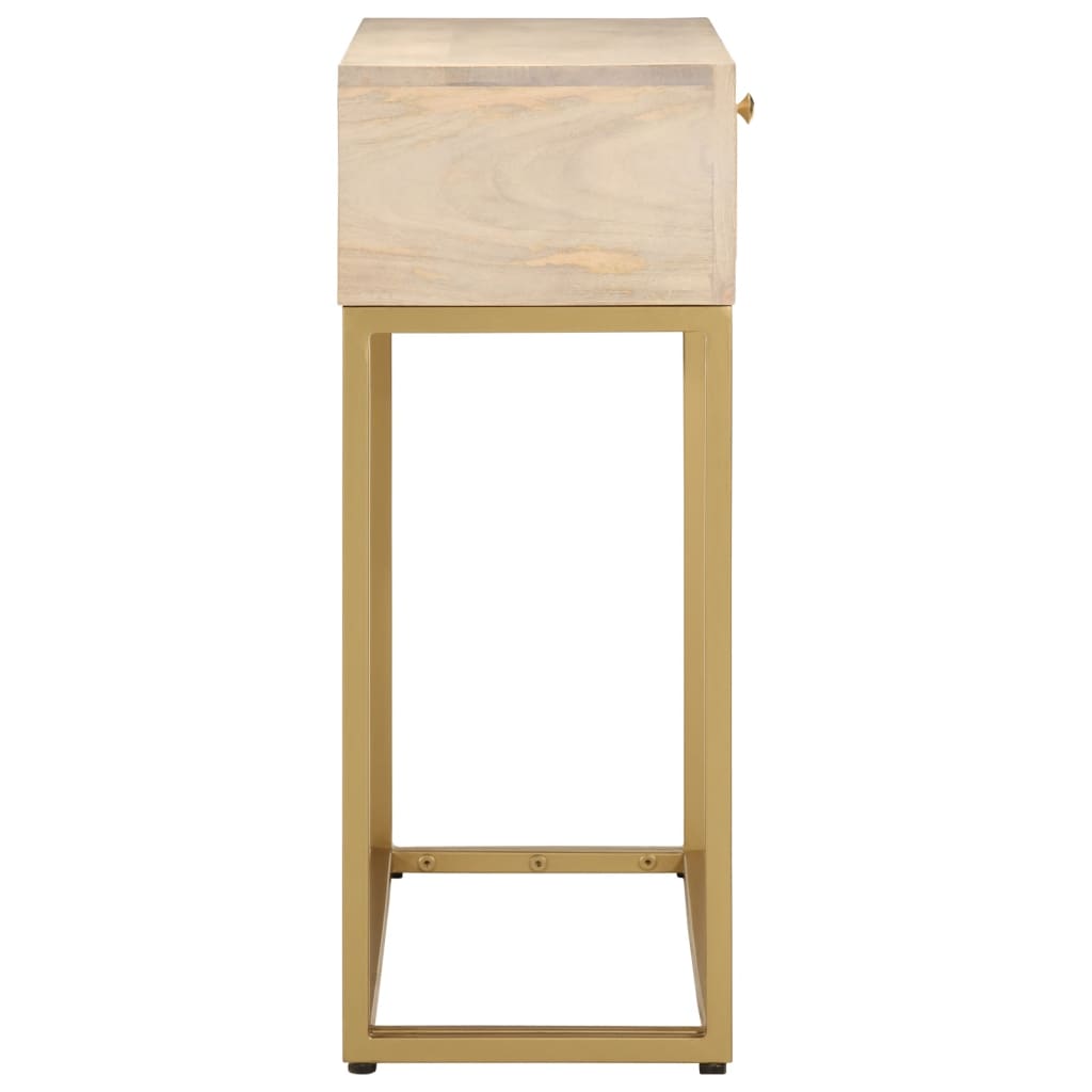 konsolbord 90x30x76 cm massivt mangotræ og jern