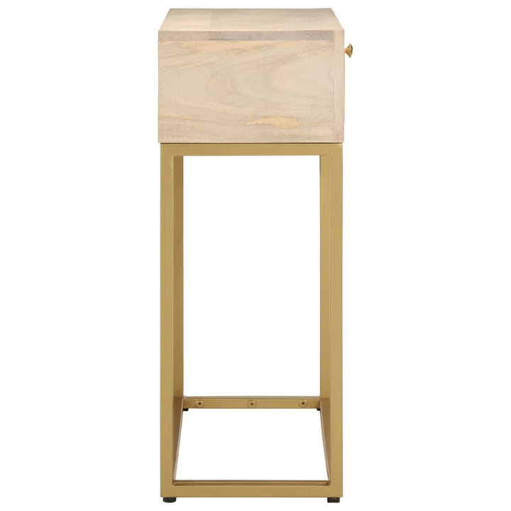konsolbord 90x30x76 cm massivt mangotræ og jern