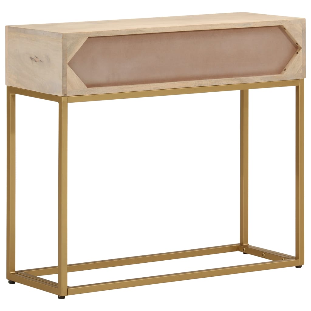 konsolbord 90x30x76 cm massivt mangotræ og jern