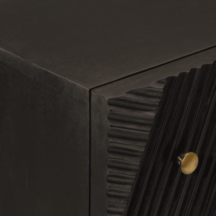 kommode 55x30x76 cm massivt mangotræ og jern sort