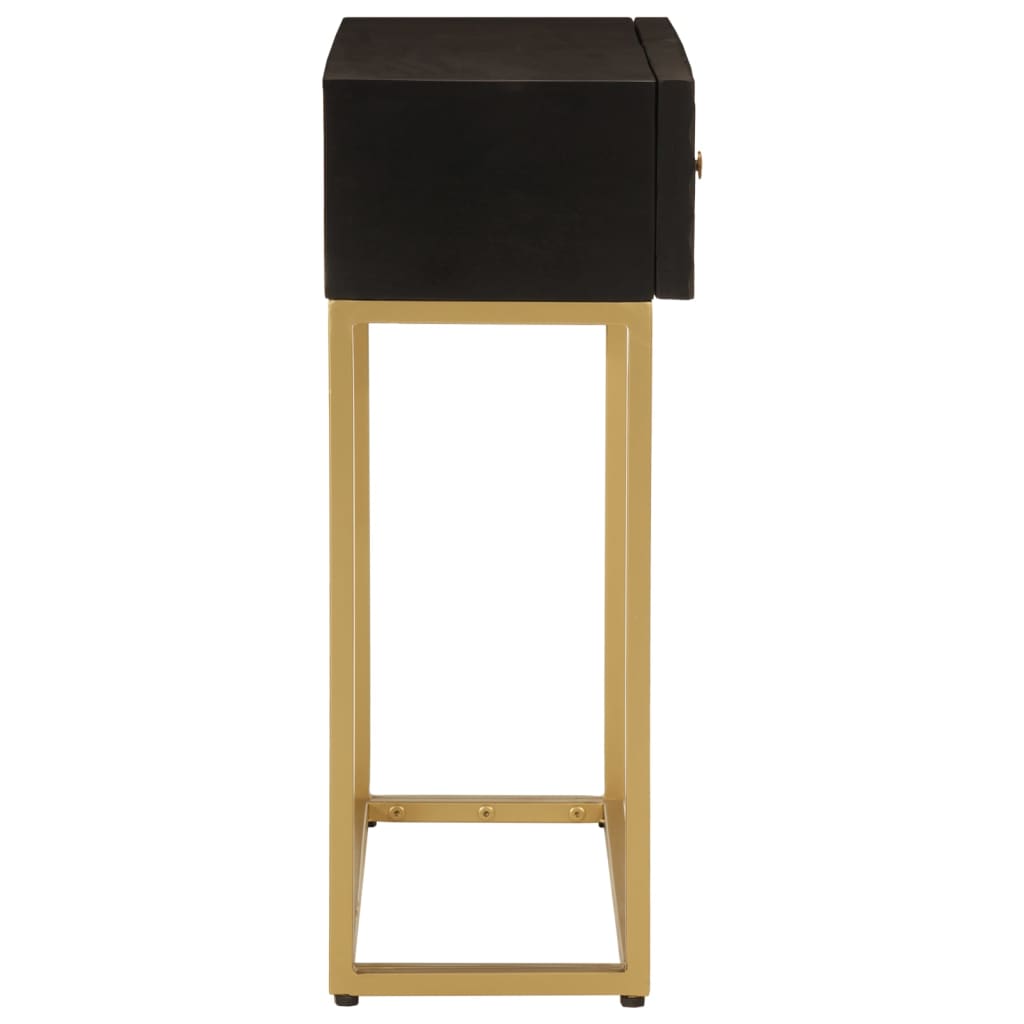 konsolbord 90x30x76 cm massivt mangotræ og jern sort