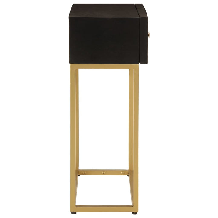 konsolbord 90x30x76 cm massivt mangotræ og jern sort