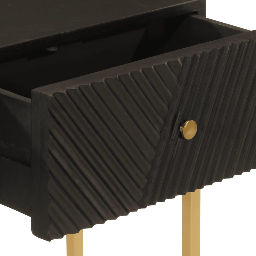 konsolbord 90x30x76 cm massivt mangotræ og jern sort
