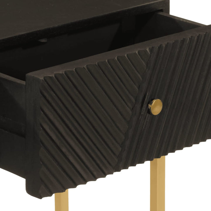 konsolbord 90x30x76 cm massivt mangotræ og jern sort