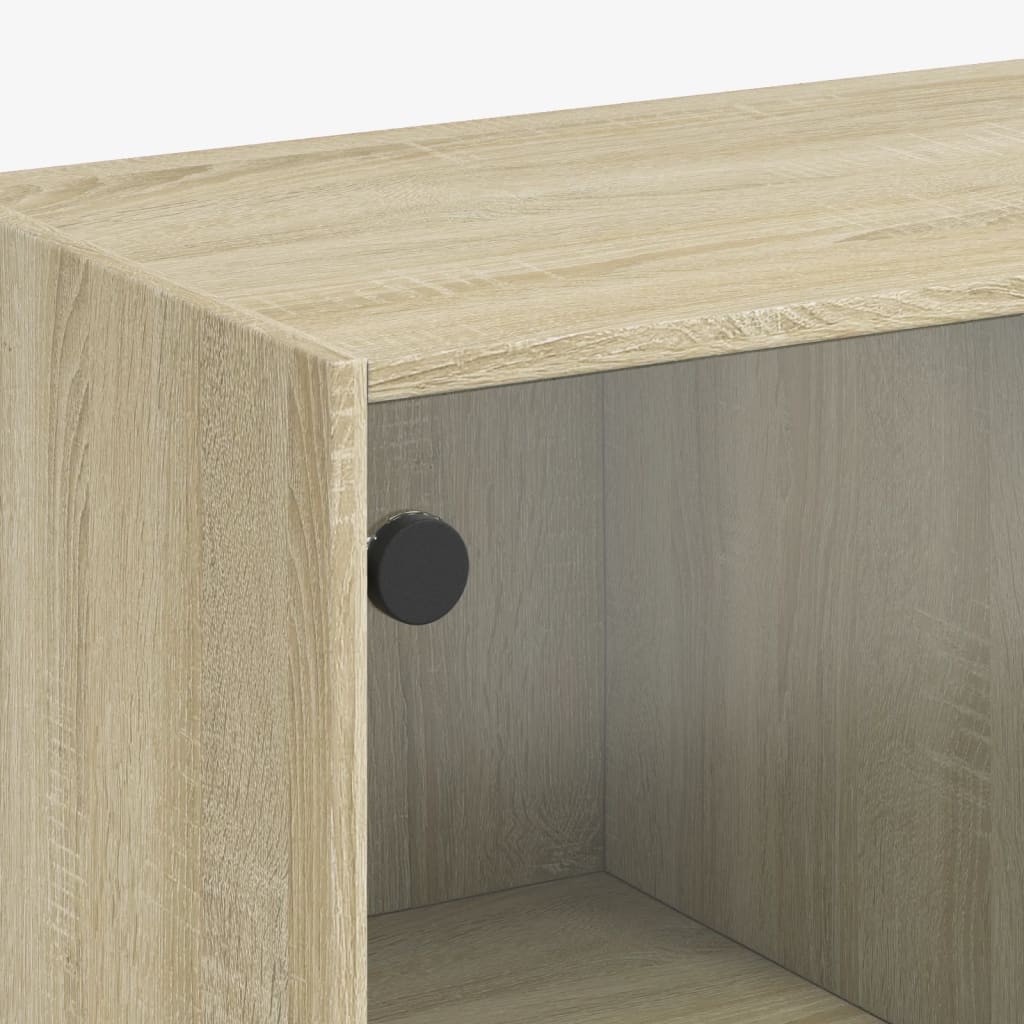 bogreol med låger 136x37x142 cm konstrueret træ sonoma-eg