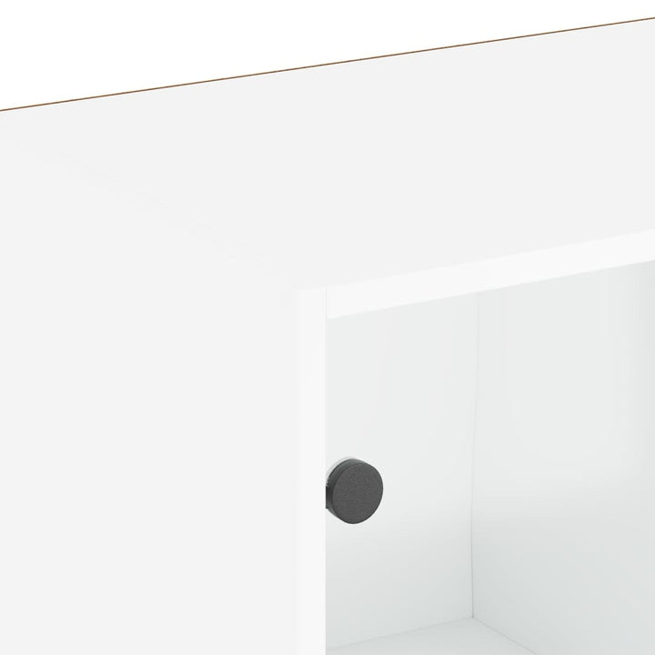 bogreol med låger 204x37x75 cm konstrueret træ hvid