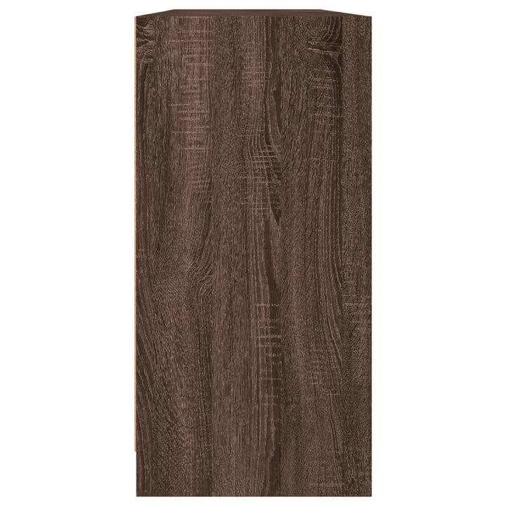 bogreol med låger 204x37x75 cm konstrueret træ brunt eg