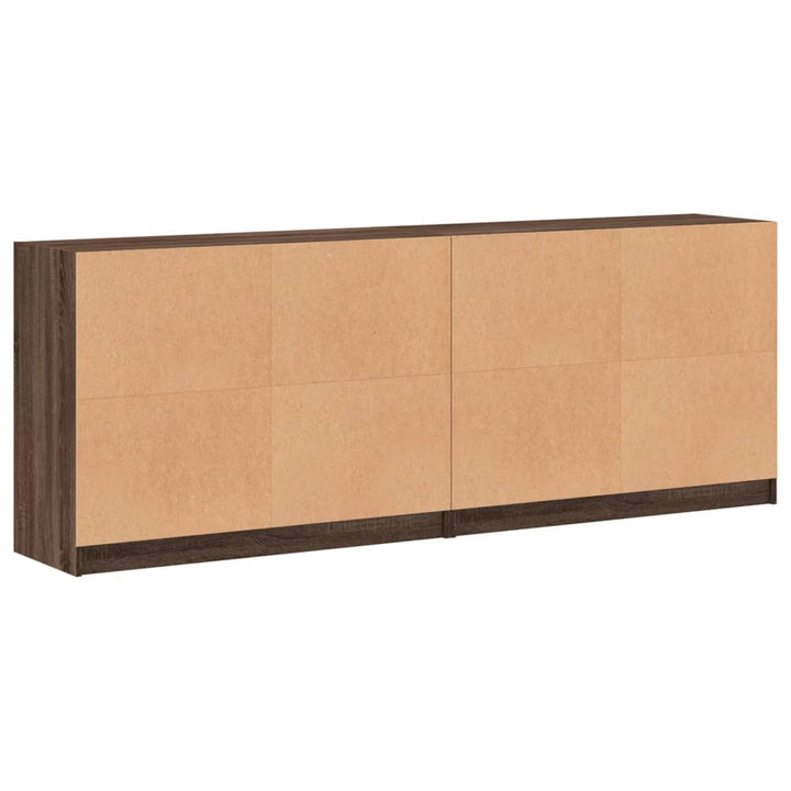 bogreol med låger 204x37x75 cm konstrueret træ brunt eg