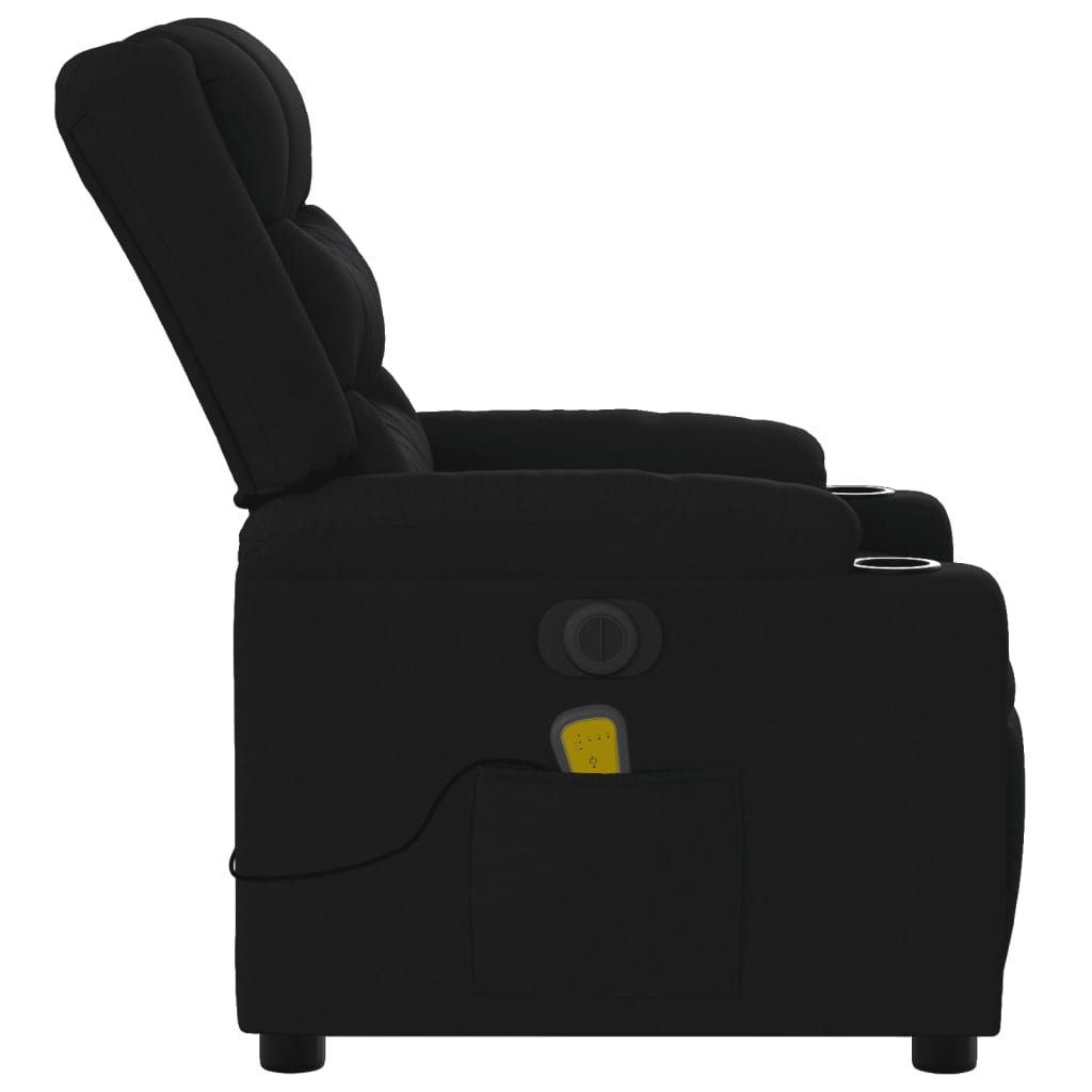 eldrevet massagestol stof sort