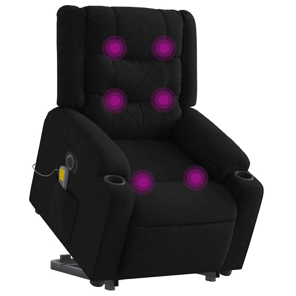 elektrisk massagestol med løftefunktion stof sort