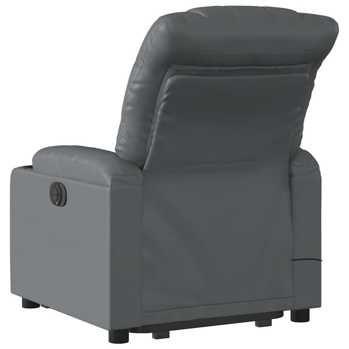 massagestol med løftefunktion kunstlæder grå