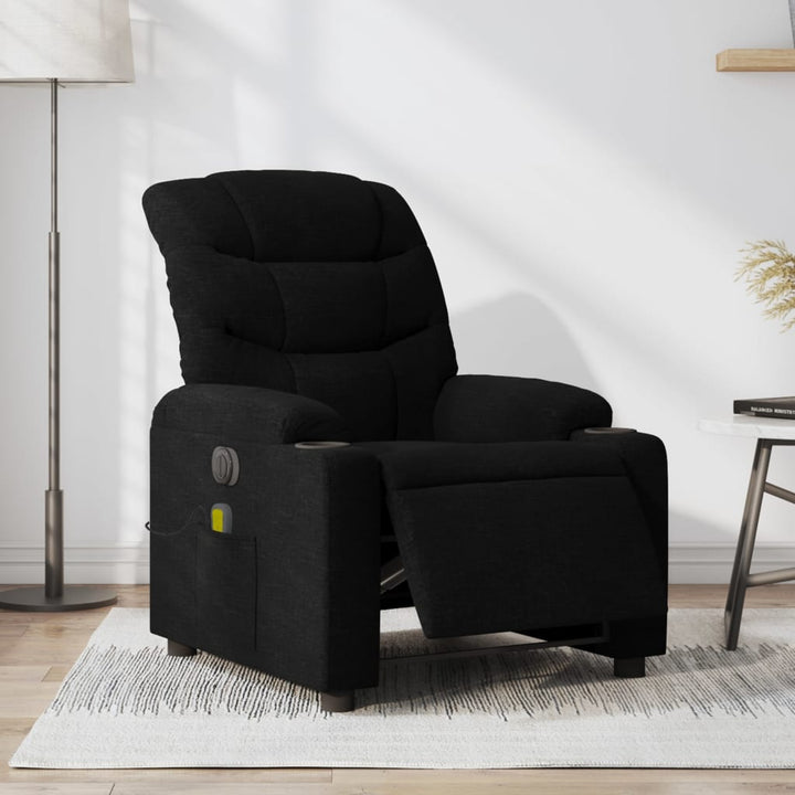 eldrevet massagestol stof sort