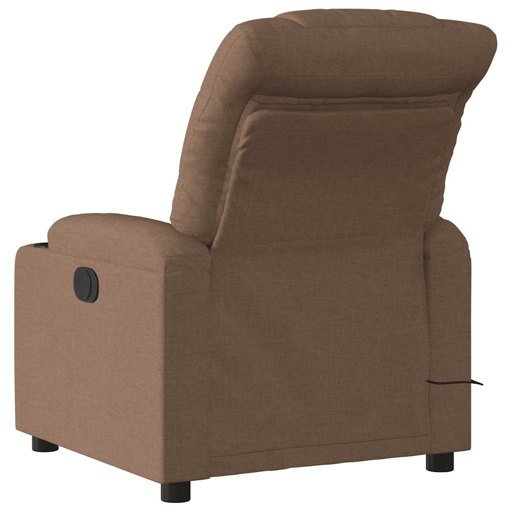 eldrevet massagestol stof brun