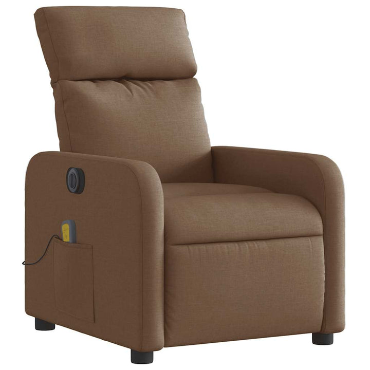 eldrevet massagestol stof brun