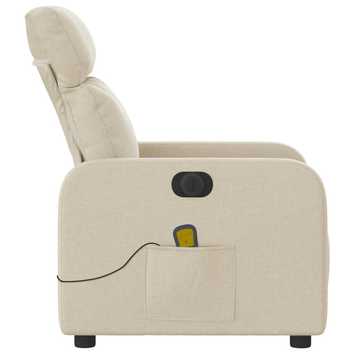 eldrevet massagestol stof cremefarvet