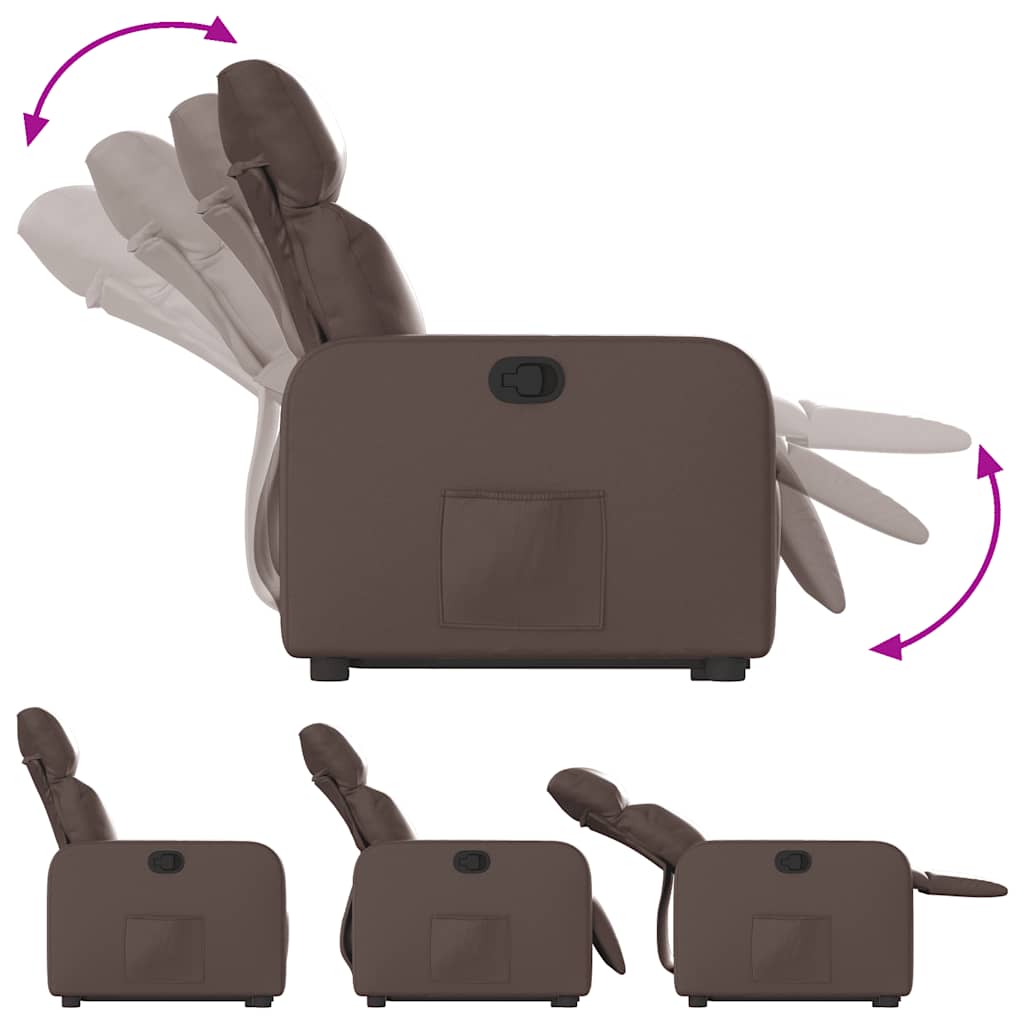 løftestol kunstlæder brun