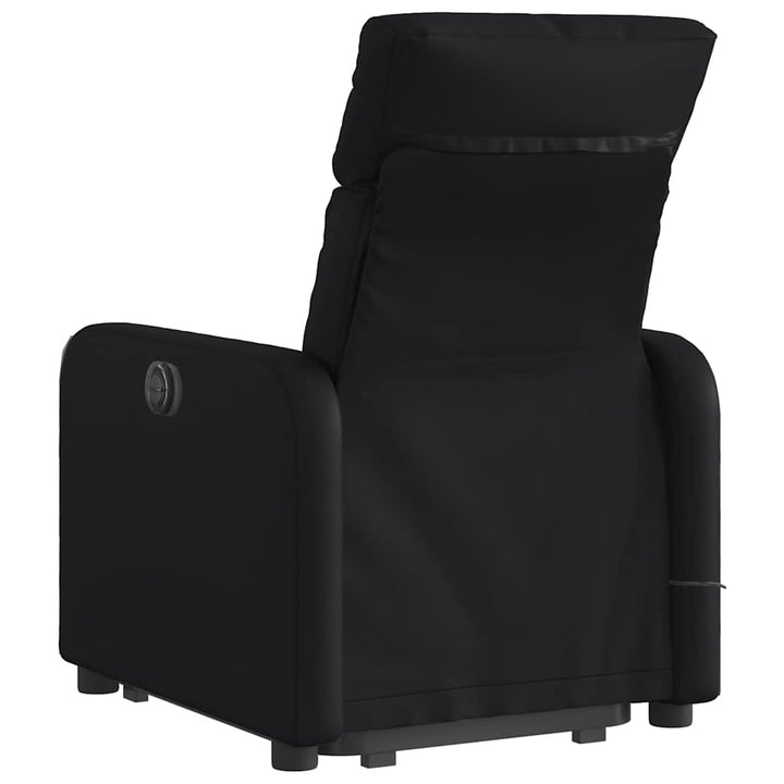 massagestol med løftefunktion kunstlæder sort