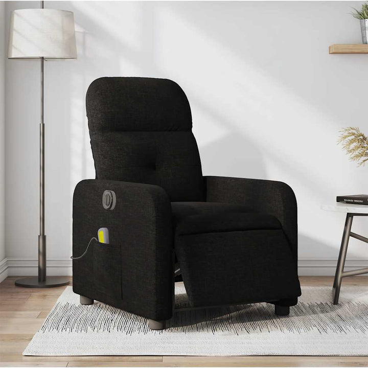 eldrevet massagestol stof sort