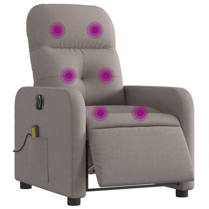 eldrevet massagestol stof gråbrun