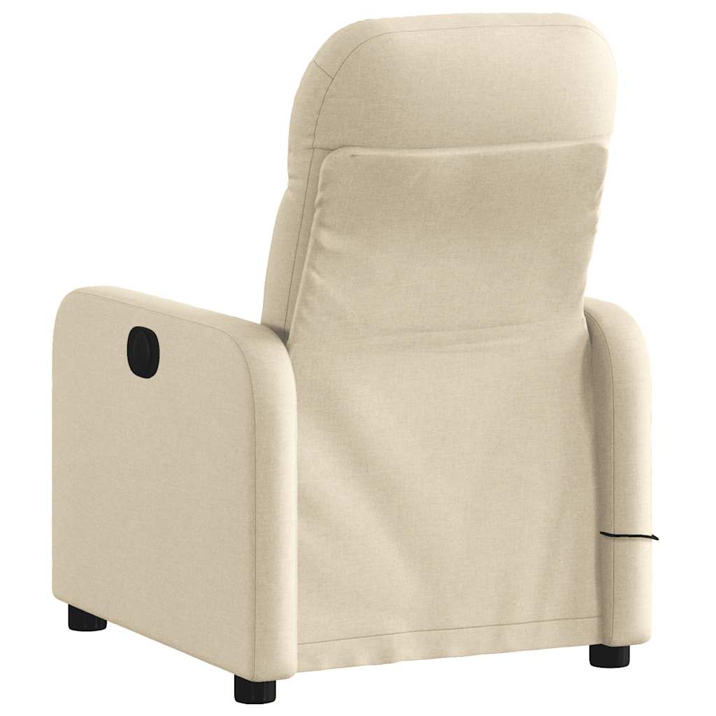 eldrevet massagestol stof cremefarvet
