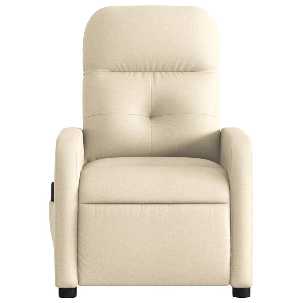 eldrevet massagestol stof cremefarvet
