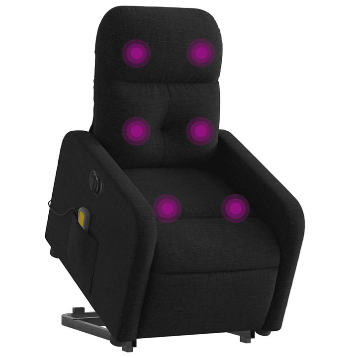 elektrisk massagestol med løftefunktion stof sort