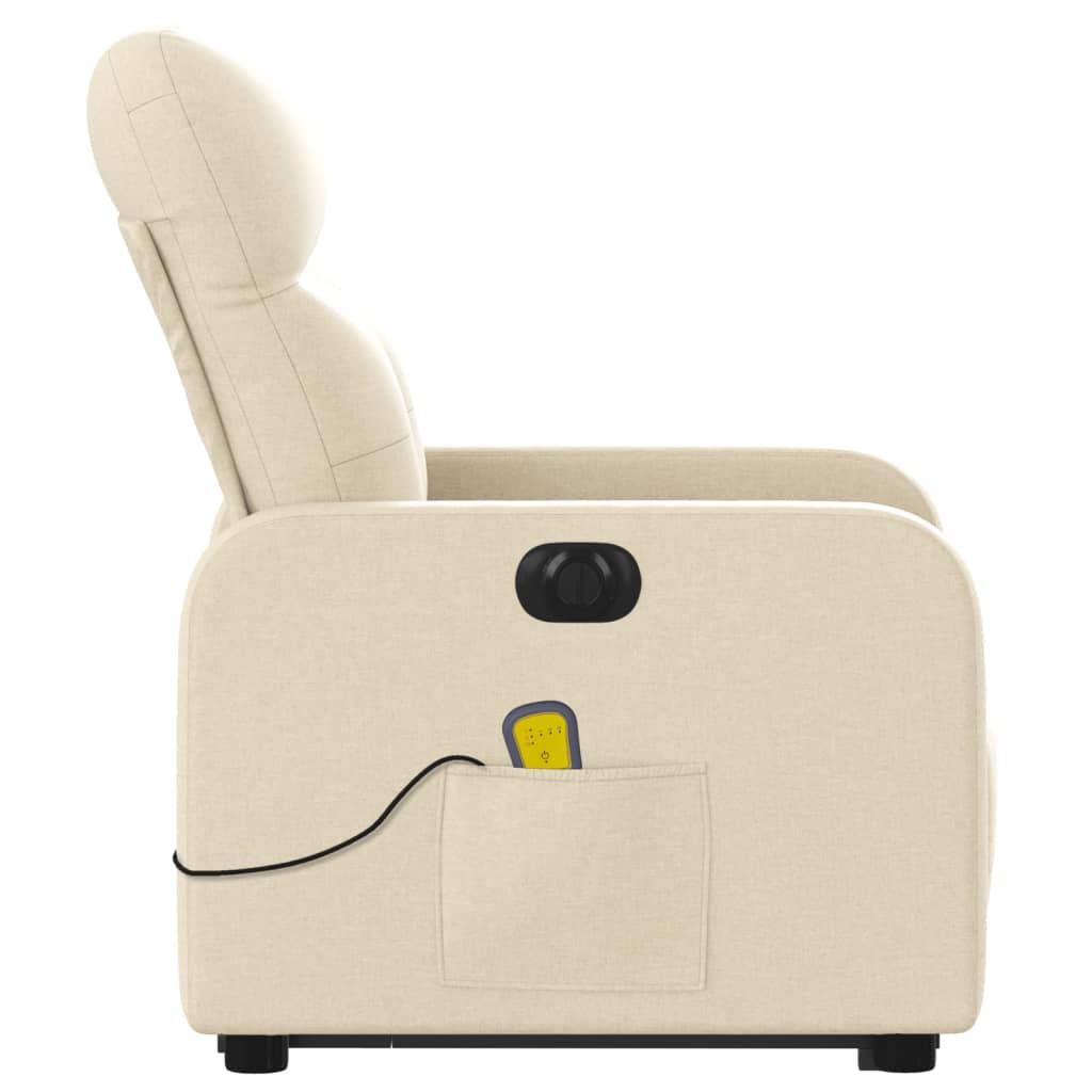 elektrisk massagestol med løftefunktion cremefarvet