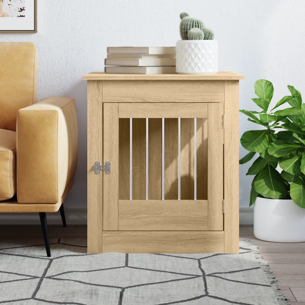 hundebur 64,5x80x71 cm konstrueret træ sonoma-eg